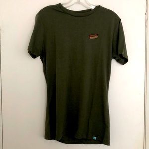 Olive green hot dog 🌭 tee shirt size S